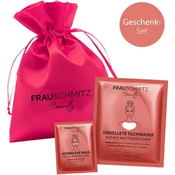 FrauSchmitz Beauty Pink Beauty Set = Pink Satin Bag + 1x Dekolleté Pad + 1x Eye Pad - 3 Artikel im Set