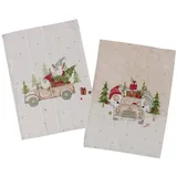 Boltze Home Küchentücher im festlichen Muster carrie, 50 x 70 cm, 2er-Set