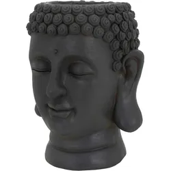 ML-Design Blumentopf Buddha Kopf 23x23x44cm Blumenhalter Pflanztopf Anthrazit Pflanzkübel