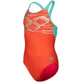 Arena Mädchen Girl's Pastime V Back One Piece Swimsuit, Calypso Coral-Water, 164