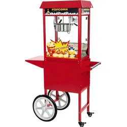 Royal Catering Popcornmaschine mit Wagen - 1500 W - 5 kg/h - rot -
