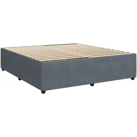 vidaXL Boxspringbett mit Matratze Dunkelgrau 180x200 cm Samt