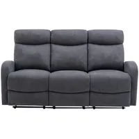 vente-unique Vente-unique-Relaxsofa 3-Sitzer - Stoff - Grau - evelyn
