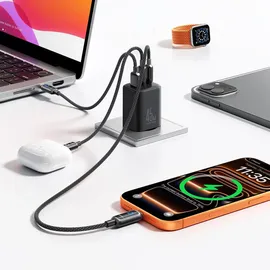 OEM USB-C Lightning Usb-a GaN 45W Wandladegerät - Schwarz
