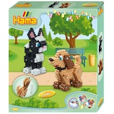 Hama 3253 - Geschenkpackung 3D Hund und Katze ca. 2500 Midi-Bügelperlen, Stiftplatte, und Zubehör