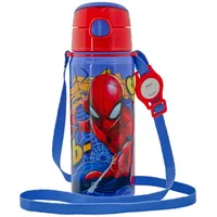 miniheld Kinder Trinkflasche Spiderman 600ml Blau Tragegurt Alu Marvel Held 6 Jahre | Gr.: onesize