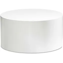 KADIMA DESIGN Couchtisch MONOBLOC 60x60x30 cm Weiß Hochglanz, Design Wohnzimmertisch Rund, Lounge Sofatisch Schlicht, Kaffeetisch