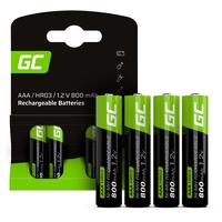 Green Cell 800mAh 1.2V 4 Stck Vorgeladene NI-MH AAA-Akkus - Akkubatterien AAA/Micro, sofort einsatzbereit, Starke Leistung, geringe Selbstentladung, wiederaufladbare Akku Batterie, ohne Memory-Effekt