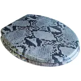 ADOB 32363 WC Sitz Klobrille Motiv Schlange, messingverchromte Scharniere