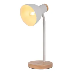 NÄVE Schreibtischlampe "Marie", weiß, H: 36,50cm, Lampen, Fuß und Schirm z.T. aus Holz, Schirm flexibel beweglich, E14