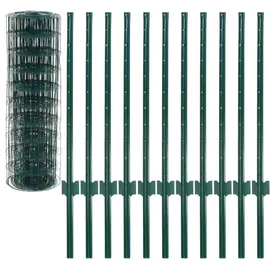 vidaXL Metallzaun Stahl 20 x 0,8 m grün
