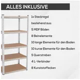 Tronitechnik Schwerlastregal Kellerregal Lagerregal 40 X 90 X 180 Cm Regal Mit Stahlgestell Bis 875 Kg 5 Ablagen