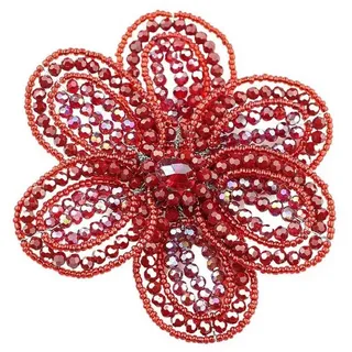 COLLEZIONE ALESSANDRO Brosche " Blume " in rot | Gr.: onesize