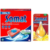 SOMAT Tabs 70 AW Classic Power, Geschirrspül Tabs mit Fettlösekraft für kraftvolle Reinigung, für sauberes Geschirr + Somat Duo Power Experten Deo Perls 60 AW Zitrone & Orange Duft