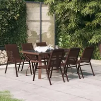 VidaXL 7-tlg. Garten-Essgruppe Braun und Schwarz