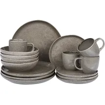 Beliani Costmary Tafelservice 16-tlg. grau meliert