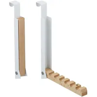 Relaxdays Türgarderobe klappbar 2er Set, zum Einhängen, Türhaken 6