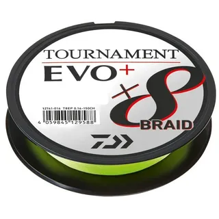 Daiwa Tournament x8 Braid EVO+ 0.12mm, 8.6kg/18.8Lbs, 135m, Chartreuse Geflochtene Angelschnur, 12761-012