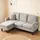 Merax Eckcouch Leinen 3-Sitzer Beige