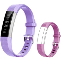 BIGGERFIVE Kinder-Fitnessuhr mit Schrittzähler, Fitness-Tracker-Armbanduhr, wasserdicht und mit Kalorien- und Schlafmonitor, Aktivitätstracker für Mädchen und Jungen in Lila-Rosa