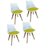Design-Stühle mit Kunststoffschale und Samt-Sitzki Skandinavischer Look für