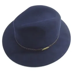 Outdoorhut CHAPLINO, Damen, Gr. 57, blau (dunkelblau), Kunstfaser, unifarben, casual, Hüte, mit geflochtenem Hutband