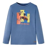 vidaXL Kinder-Langarmshirt mit Ochsen Adler Pullover Sweatshirt Blau Melange 140 - 140