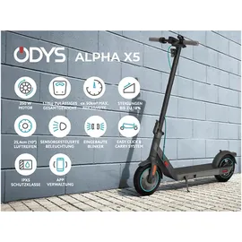 Odys Alpha X5 E-Scooter (10 Zoll, Schwarz)