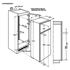AEG OSD5S141ES Einbau-Kühlgefrierkombination (218 l, 1441 mm hoch)