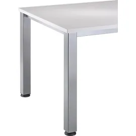 Hammerbacher Schreibtisch nussbaum rechteckig, 4-Fuß-Gestell silber 120,0 x 80,0 cm