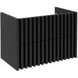 Lomadox Waschbeckenschrank NANTES-107 Waschtisch Unterschrank 80 cm schwarz Lamellen, 80/56/45 cm schwarz