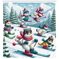 ABAKUHAUS Duschvorhang 175 x 200 cm blau