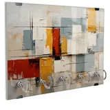 DEQORI Schlüsselbrett 'Geometrie in Öl', (1 St), Schlüsselhalter Schlüssel Haken Schlüsselboard modern Schlüsselleiste beige|gelb