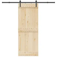 vidaXL Schiebetürbeschlag-Set Ausführung Stahl Schwarz 213,5 cm