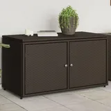 Myheimly Gartenschrank, Geräteschrank mit viel Stauraum, Beistellschrank Schrank mit Türen, Balkonschrank Terrassenschrank, Poly Rattan Gartenschrank Braun,110x55x60.5 cm