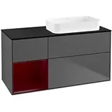 Villeroy & Boch Finion Waschtischunterschrank F682HBGK 120x60,3x50,1cm, Regal links Peony, Anthracite matt