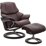 Stressless Stressless® »Reno«, (Set, Relaxsessel mit Hocker), mit Hocker, mit Signature Base, Größe S, M & L, Gestell Wenge