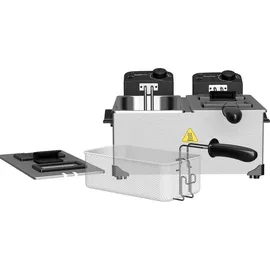 TURBO TRONIC Doppel-Fritteuse 3600W 2x3L Edelstahl