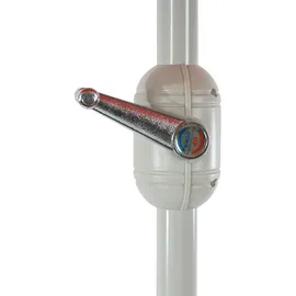 Mendler Parla 260 x 135 cm creme halbrund Gestell Alu ohne Ständer