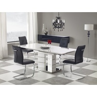 designimpex Esstisch Design Esstisch Tisch HA-333 Weiß Hochglanz ausziehbar 160 bis 200 cm weiß
