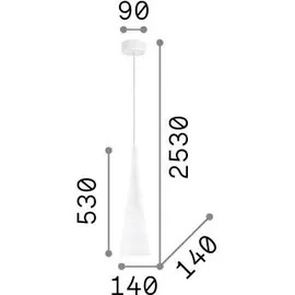 Ideal Lux Milk 1-flg. 14 cm rund weiß Glas