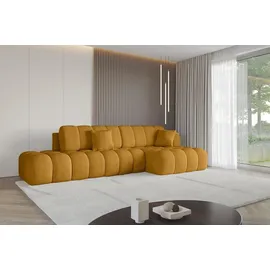 altdecor Ecksofa Cord 2-Sitzer Senfgelb