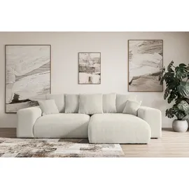 altdecor Ecksofa Cord 2-Sitzer Creme