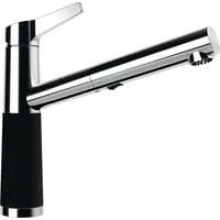 Schock Küchenarmatur SC-510 Night – schwarze Hochdruck Armatur CRISTADUR mit ausziehbarer Schlauch-Brause und Standard Norm-Anschlüssen