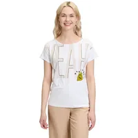 Betty Barclay Basic Shirt mit U-Boot-Ausschnitt in White/Beige |