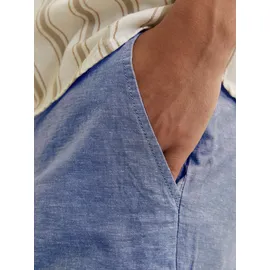 JACK & JONES Herren, Chino SHORT JPSTACE SUMMER LINEN BLEND Relaxed fit 12248627 Faded blau Melange L