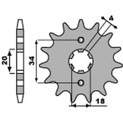 PBR Standard-Stahlkettenrad 2037 - 428