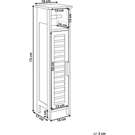 Beliani Olathe Toilettenpapier-Schrank 18 x 72 x 17 cm Hellbraun