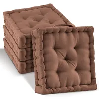 Beautissu Sitzkissen 40 x 40 x 8 cm braun 4-tlg.