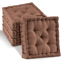 Beautissu Sitzkissen 40 x 40 x 8 cm braun 4-tlg.